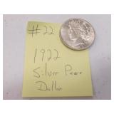 1922 silver peace dollar