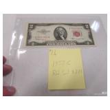 1953C red seal $2 note