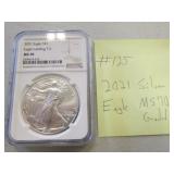 2021 silver eagle MS 70 graded