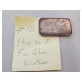 1 troy oz of .999 fine silver bar silvertowne