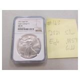 2021 silver eagle MS 70 graded
