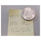 1890 AU+ morgan silver dollar