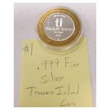 .999 fine silver treasure island token