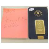 1/2 oz of fine gold bar