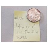1 troy oz of .999 fine silver buffalo