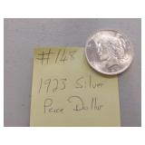 1923  AU+ silver peace dollar