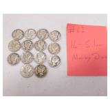 14- silver mercury dimes