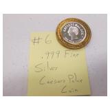 .999 fine silver Caesars palace token