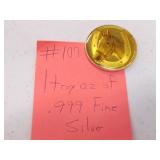 1 oz of .999 fine silver