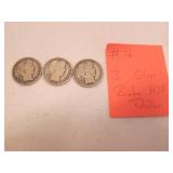 3 silver barber half dollars
