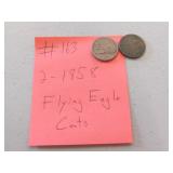 2- 1858 flying eagle cents