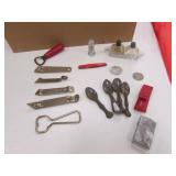 salt n pepper,can openers,tiny spoons,items