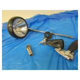 police light & oil can spout