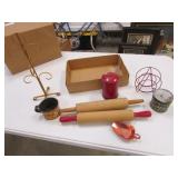 rolling pins,moormans cup,shaker & items