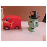 2 old disney rubber toys incl:goofy