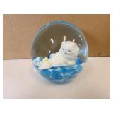 joe st.clair cat sulphide paperweight