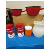 pans,kool aid pictcher,campbell soup thermoses