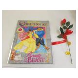 1992 disney beauty & beast book & rose