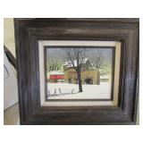 H. Hargrove oil on canvas winter scene picture