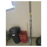 2 trashcans,milk crates,doorset