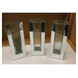 set of 3 gallerie glass/mirror vase