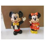 plastic mickey & minnie banks