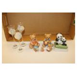 homco bear figurines,panda music box,votive holder