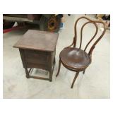 antique cabinet & chair