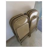 2 card tables & 8 metal chairs