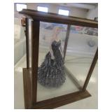 porcelain doll w/display case