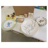 mickey mouse plates & bathroom items