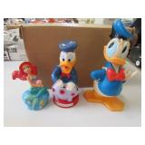 old donald duck plastic banks & mermaid bank