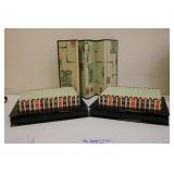 japanese hina doll stands w/folding panel