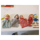 5 vintage disney hand puppets