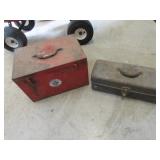 snap on red toolbox  toolbox w/misc items