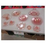 all pink depression glass
