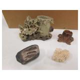 monkey toothpicker,vase & items