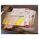 box of old pictures,paper goods & items