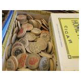cigar box of wooden nickels
