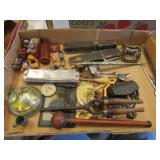 iron matchholder,pipe,harmonica & collectibles