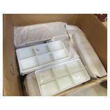 white glass divider dishes