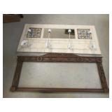 wall coat rack & carved wood pc