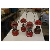 4 red colman lanterns(2 have no globes)