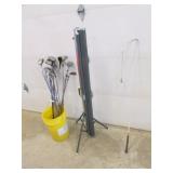 golf clubs,whip & screen