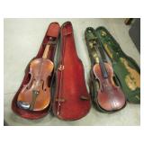 2 old fiddles w/case