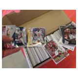 box of football & baseball cards