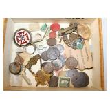 cigar box,foreign coins,collectibles