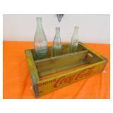 wooden coke bottle crate & coke bottles