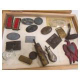 us buckles,powder flasks,metal eagle,1915 Lincoln