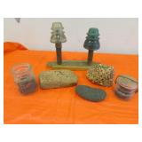 rocks & insulators on stand